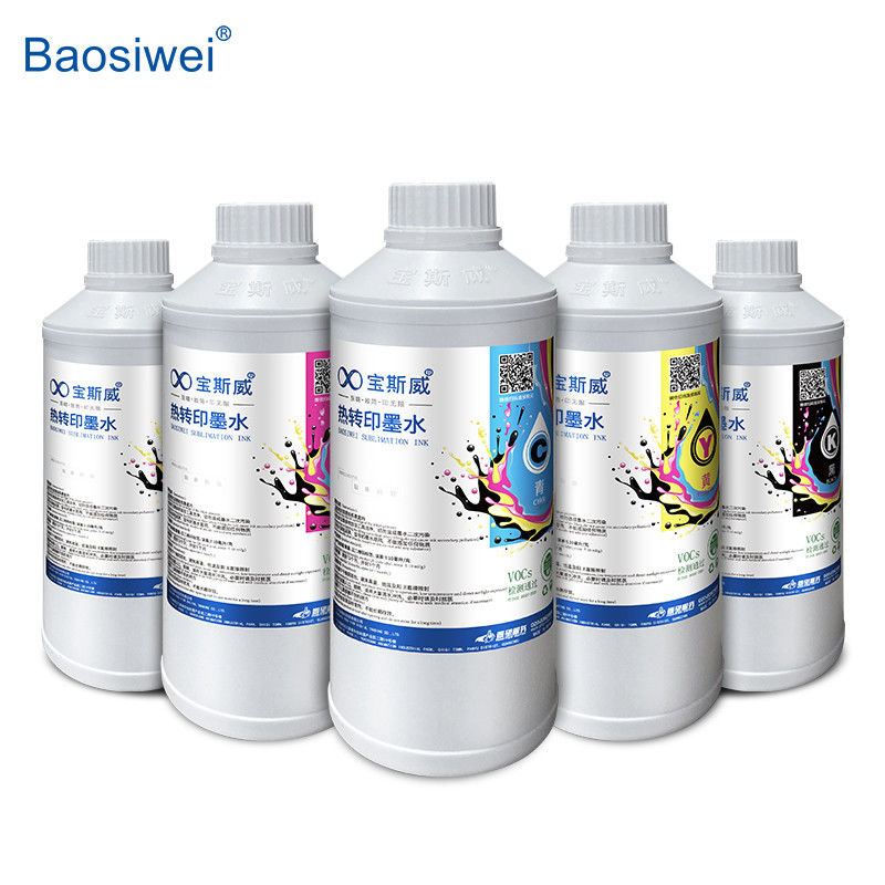Baosiwei CMYK Inchiostro di trasferimento termico C, M, Y, K 1000 ml per la stampa liscia