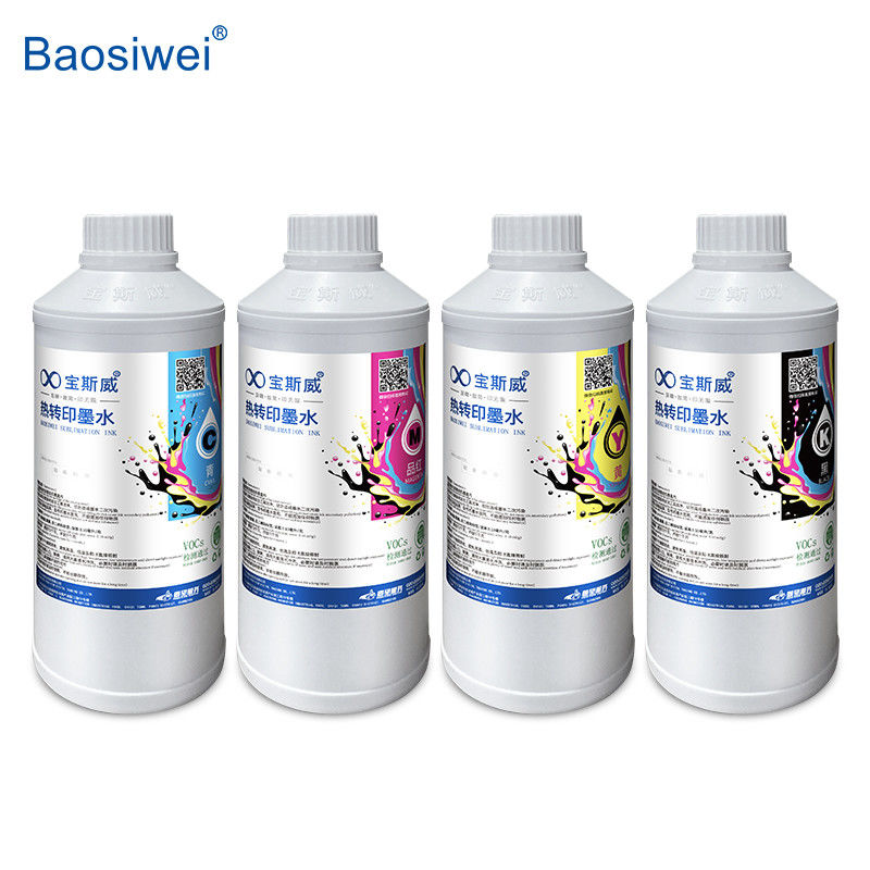 Baosiwei CMYK Inchiostro di trasferimento termico C, M, Y, K 1000 ml per la stampa liscia